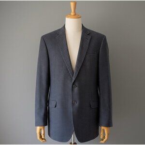 Jos. A Bank Sport Coat Mens 46L Blue Tailored Fit 100% Wool Blazer Old Money